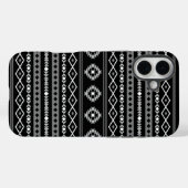 Coques Case-Mate iPhone Aztec blanc gris noir Motifs mélangés Motif (Verso (horizontal))