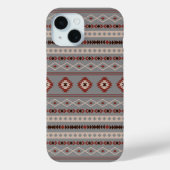 Coques Case-Mate iPhone Aztec Crème rouille Brown gris Motifs mélangés Mot (Verso)