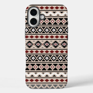Coques iPhone 16 Plus Aztec Essence II Ptn noir blanc gris rouge