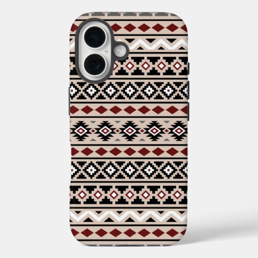 Coques Case-Mate iPhone Aztec Essence II Ptn noir blanc gris rouge (Verso)