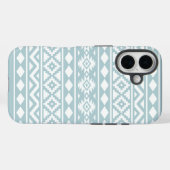 Coques Case-Mate iPhone Aztec Essence Ptn III Blanc sur Canard Oeuf Bleu (Verso (horizontal))