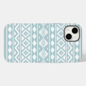 Coques Case-Mate iPhone Aztec Essence Ptn III Blanc sur Canard Oeuf Bleu (Verso (horizontal))