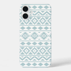 Coques iPhone 16 Plus Aztec Essence Ptn III Canard Bleu oeuf Blanc