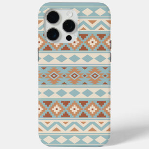 Coque iPhone 15 Pro Max Aztec Essence Ptn IIIb Blue Cream Terracottas