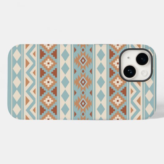 Coques Case-Mate iPhone Aztec Essence Ptn IIIb Blue Cream Terracottas (Verso (horizontal))