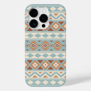 Coque Pour iPhone 14 Pro Aztec Essence Ptn IIIb Blue Cream Terracottas