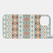 Coques Case-Mate iPhone Aztec Essence Ptn IIIb Blue Cream Terracottas (Verso (horizontal))