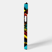 Coques Case-Mate iPhone Aztec Face Motif bleu rouge or (Verso / Droite)