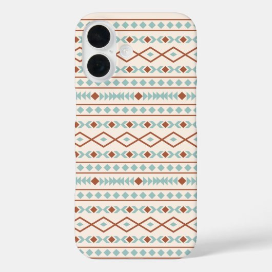 Coques Case-Mate iPhone Aztec Formes Motif rouille crème Turquoise (Verso)