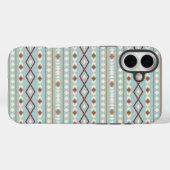 Coques Case-Mate iPhone Aztec Formes Motif Rusts Crème Turquoise-Bleu (Verso (horizontal))