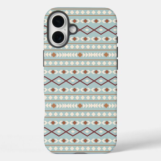 Coques Case-Mate iPhone Aztec Formes Motif Rusts Crème Turquoise-Bleu (Verso)