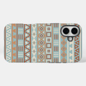 Coques Case-Mate iPhone Aztec Influence Motif Crème Bleue Terracottas (Verso (horizontal))