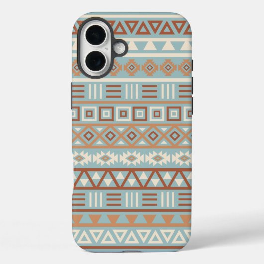 Coques Case-Mate iPhone Aztec Influence Motif Crème Bleue Terracottas (Verso)