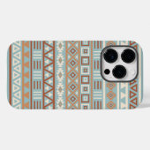 Coques Case-Mate iPhone Aztec Influence Motif Crème Bleue Terracottas (Verso (horizontal))