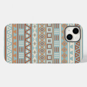 Coques Case-Mate iPhone Aztec Influence Motif Crème Bleue Terracottas (Verso (horizontal))