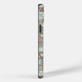 Coques Case-Mate iPhone Aztec Influence Motif Crème Bleue Terracottas (Verso / Droite)