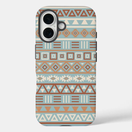 Coques Case-Mate iPhone Aztec Influence Motif Crème Bleue Terracottas (Verso)