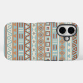 Coques Case-Mate iPhone Aztec Influence Motif Crème Bleue Terracottas (Verso (horizontal))