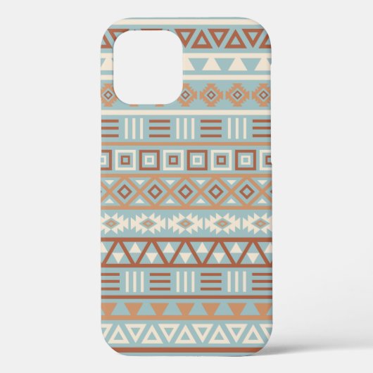 Coques Case-Mate iPhone Aztec Influence Motif Crème Bleue Terracottas (Verso)