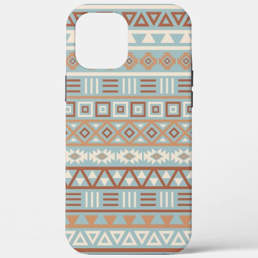 Coques Case-Mate iPhone Aztec Influence Motif Crème Bleue Terracottas (Verso)
