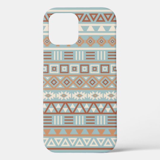 Coques Case-Mate iPhone Aztec Influence Motif Crème Bleue Terracottas (Verso)