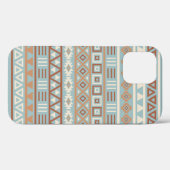 Coques Case-Mate iPhone Aztec Influence Motif Crème Bleue Terracottas (Verso (horizontal))