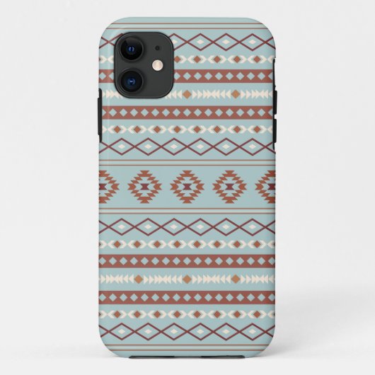 Coques Case-Mate iPhone Aztec Mixte Motif Motif Rusts Crème Bleu (Dos)