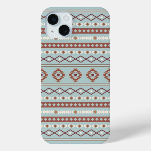 Coques Case-Mate iPhone Aztec Mixte Motif Motif Rusts Crème Bleu (Verso)