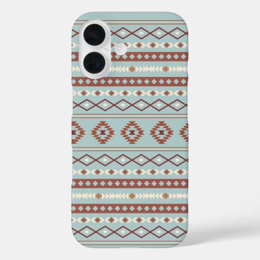 Coques Case-Mate iPhone Aztec Mixte Motif Motif Rusts Crème Bleu (Verso)