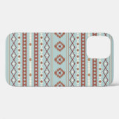 Coques Case-Mate iPhone Aztec Mixte Motif Motif Rusts Crème Bleu (Verso (horizontal))