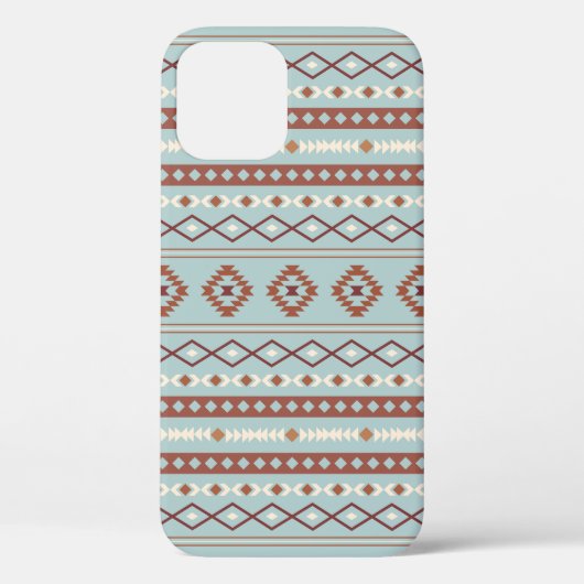 Coques Case-Mate iPhone Aztec Mixte Motif Motif Rusts Crème Bleu (Verso)