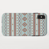 Coques Case-Mate iPhone Aztec Mixte Motif Motif Rusts Crème Bleu (Dos (Horizontal))