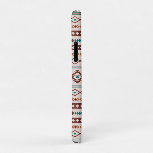 Coques Case-Mate iPhone Aztec Rusts Crème Turquoise Motifs mélangés Motif (Dos/Droite)