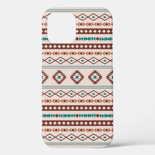 Coques Case-Mate iPhone Aztec Rusts Crème Turquoise Motifs mélangés Motif (Verso)