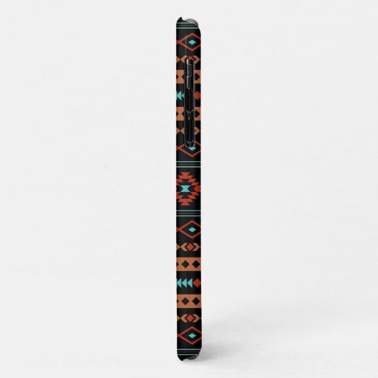 Coques Case-Mate iPhone Aztec Rusts Turquoise Noir Motifs mélangés Motif (Dos/Gauche)