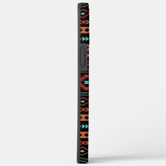 Coques Case-Mate iPhone Aztec Rusts Turquoise Noir Motifs mélangés Motif (Verso / Droite)