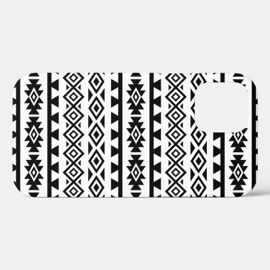 Coques Case-Mate iPhone Aztec Stylisé Big Motif II noir sur blanc (Verso (horizontal))