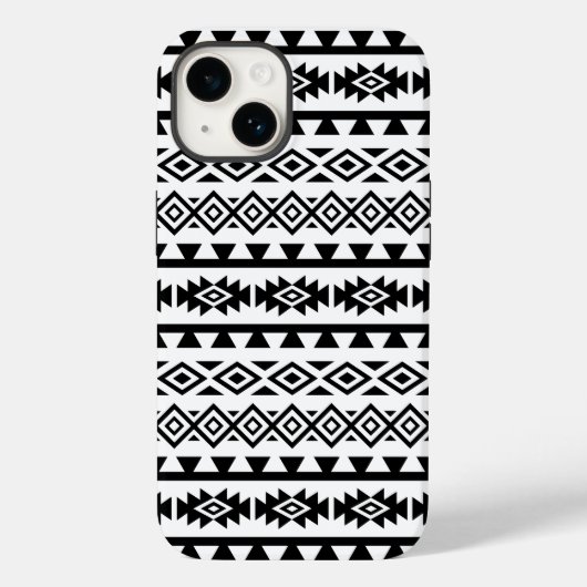 Coques Case-Mate iPhone Aztec Stylisé Big Motif II noir sur blanc (Verso)