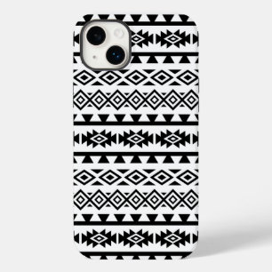 Coque Pour iPhone 14 Plus Aztec Stylisé Big Motif II noir sur blanc