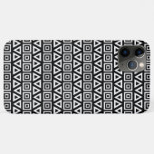 Coques Case-Mate iPhone Aztec Triangles+Motif Carré blanc sur noir (Dos (Horizontal))