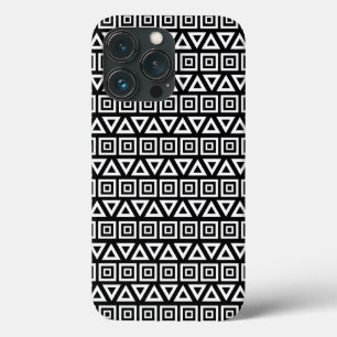 Case-Mate iPhone Case Aztec Triangles+Motif Carré blanc sur noir