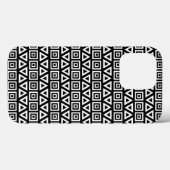 Coques Case-Mate iPhone Aztec Triangles+Motif Carré blanc sur noir (Verso (horizontal))