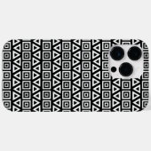 Coques Case-Mate iPhone Aztec Triangles+Motif Carré blanc sur noir (Verso (horizontal))