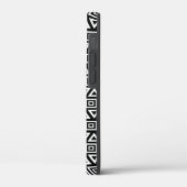 Coques Case-Mate iPhone Aztec Triangles+Motif Carré blanc sur noir (Verso / Gauche)