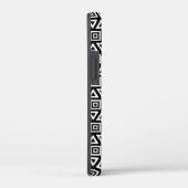 Coques Case-Mate iPhone Aztec Triangles+Motif Carré blanc sur noir (Verso / Droite)