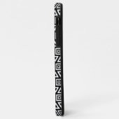 Coques Case-Mate iPhone Aztec Triangles+Motif Carré blanc sur noir (Dos/Gauche)