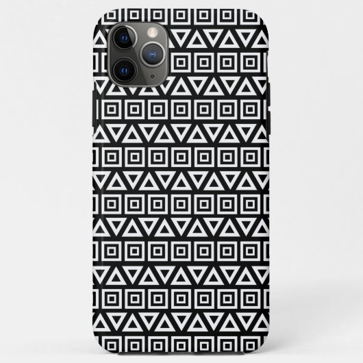 Coques Case-Mate iPhone Aztec Triangles+Motif Carré blanc sur noir (Dos)