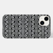 Coques Case-Mate iPhone Aztec Triangles+Motif Carré blanc sur noir (Verso (horizontal))