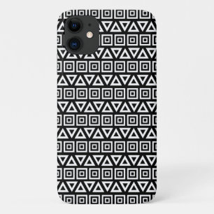 Case-Mate iPhone Case Aztec Triangles+Motif Carré blanc sur noir