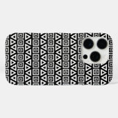 Coques Case-Mate iPhone Aztec Triangles+Motif Carré blanc sur noir (Verso (horizontal))